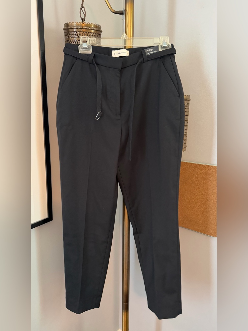 Abercrombie & Fitch Black Tapered Dress Pants, New, 27 Regular